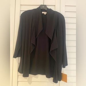 Ellen Tracy Black 3/4 Sleeve Open Shell Size S